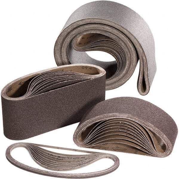 Sait - 3" Wide x 21" OAL, 40 Grit, Aluminum Oxide Abrasive Belt - Aluminum Oxide, Coarse, Coated, X Weighted Cloth Backing - Americas Tooling