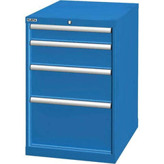 LISTA - 4 Drawer, 21 Compartment Bright Blue Steel Modular Storage Cabinet - Americas Tooling