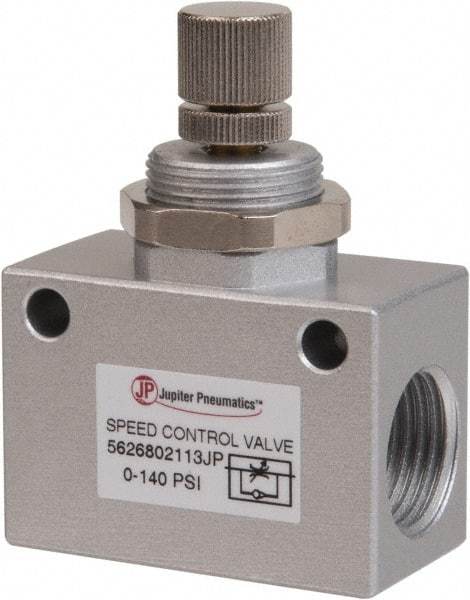 PRO-SOURCE - 1/2" NPT Inline Speed Control Valve - 0 to 140.78 psi & Aluminum Alloy Material - Americas Tooling