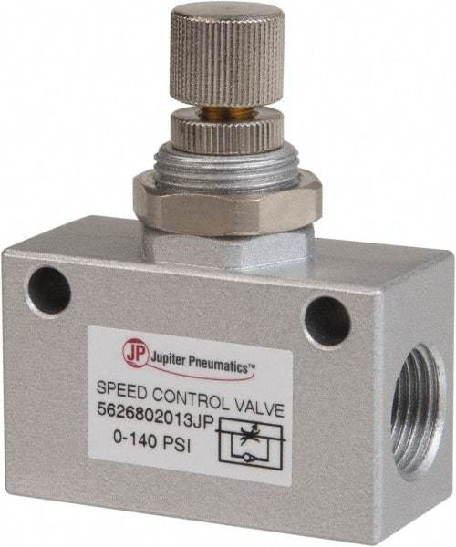 PRO-SOURCE - 3/8" NPT Inline Speed Control Valve - 0 to 140.78 psi & Aluminum Alloy Material - Americas Tooling