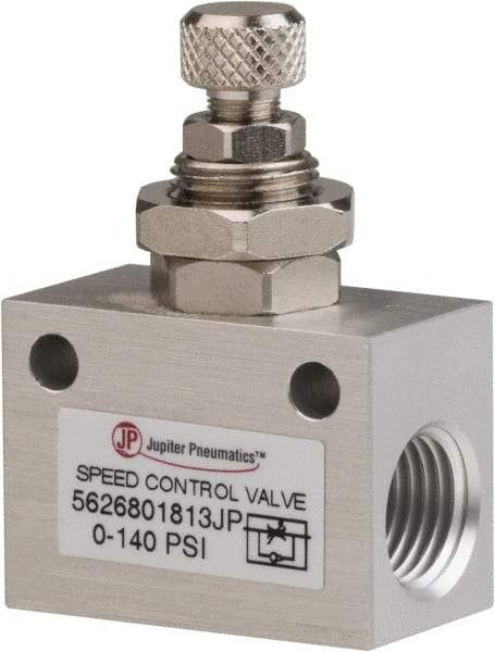 PRO-SOURCE - 1/4" NPT Inline Speed Control Valve - 0 to 140.78 psi & Aluminum Alloy Material - Americas Tooling