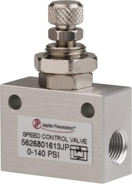 PRO-SOURCE - 1/8" NPT Inline Speed Control Valve - 0 to 140.78 psi & Aluminum Alloy Material - Americas Tooling