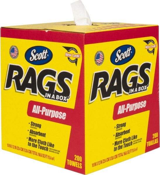 Scott - Virgin Double Re-Creped Rag - Medium Lint, White, 11 x 12", Comes in Box - Americas Tooling