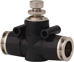 PRO-SOURCE - 1/2" Tube OD Inline Flow Control Valve - 0 to 113.76 psi & Techno Polymer, Brass, Steel Material - Americas Tooling