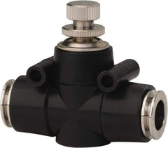 PRO-SOURCE - 3/8" Tube OD Inline Flow Control Valve - 0 to 113.76 psi & Techno Polymer, Brass, Steel Material - Americas Tooling