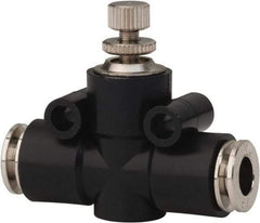 PRO-SOURCE - 1/4" Tube OD Inline Flow Control Valve - 0 to 113.76 psi & Techno Polymer, Brass, Steel Material - Americas Tooling