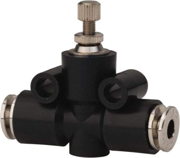 PRO-SOURCE - 5/32" Tube OD Inline Flow Control Valve - 0 to 113.76 psi & Techno Polymer, Brass, Steel Material - Americas Tooling