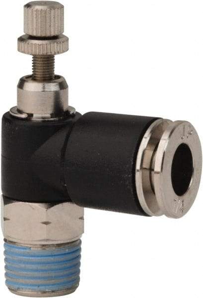 PRO-SOURCE - 1/8" Male NPT x 1/4" Tube OD Miniature Exhaust Valve - 0 to 113.76 psi & Techno Polymer, Brass, Steel Material - Americas Tooling