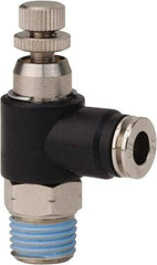 PRO-SOURCE - 1/4" Male NPT x 1/4" Tube OD Compact Banjo Valve - 0 to 113.76 psi & Techno Polymer, Brass, Steel Material - Americas Tooling