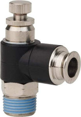 PRO-SOURCE - 3/8" Male NPT x 3/8" Tube OD Compact Banjo Valve - 0 to 113.76 psi & Techno Polymer, Brass, Steel Material - Americas Tooling