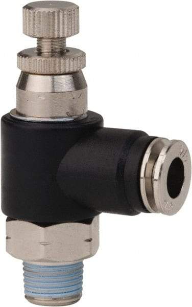 PRO-SOURCE - 1/8" Male NPT x 1/4" Tube OD Compact Banjo Valve - 0 to 113.76 psi & Techno Polymer, Brass, Steel Material - Americas Tooling