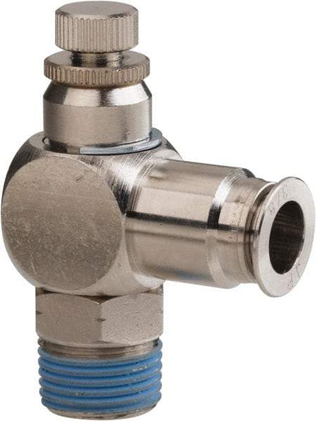 PRO-SOURCE - 3/8" Male NPT x 3/8" Tube OD Tamper Resistant Valve - 0 to 113.76 psi & Nickel Plated Brass Material - Americas Tooling