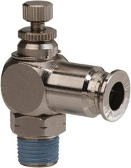 PRO-SOURCE - 1/8" Male NPT x 1/4" Tube OD Tamper Resistant Valve - 0 to 113.76 psi & Nickel Plated Brass Material - Americas Tooling