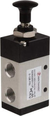 PRO-SOURCE - 1/4" NPT Mechanically Operated Air Valve - 3 Way, 2 Position, Push-Pull/Manual, 0.98 CV Rate & 127.98 Max psi - Americas Tooling