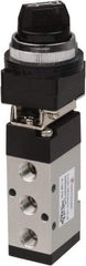 PRO-SOURCE - 1/8" NPT Mechanically Operated Air Valve - 5-Way, 2 Position, Selector/Manual, 0.76 CV Rate & 127.98 Max psi - Americas Tooling