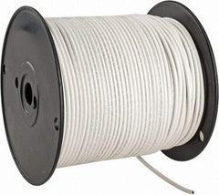 Made in USA - 12 AWG, 65 Strand, 500' OAL, Tinned Copper Hook Up Wire - White PVC Jacket, 0.155" Diam - Americas Tooling