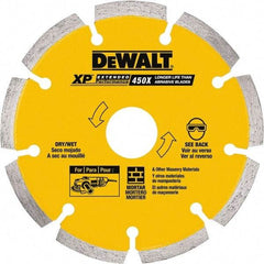 DeWALT - 6" Diam, 7/8" Arbor Hole Diam, Wet & Dry Cut Saw Blade - Diamond-Tipped, Standard Round Arbor - Americas Tooling