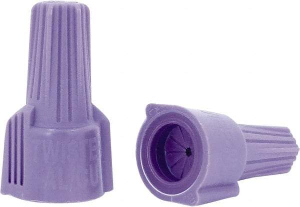 Ideal - 2, 12 (Al) + & 1, 18 (Cu) to 1, 10 (Al) + 2, 10 (Cu) AWG, 600 Volt, Corrosion Resistant, Wing Twist on Wire Connector - Purple, 221°F - Americas Tooling