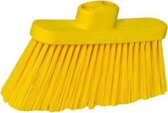 PRO-SOURCE - 10" Wide, Yellow Polypropylene Bristles, Angled Broom - Threaded Handle, 10 Inch Wide Broom, Yellow Bristles, Handle Sold Separately - Americas Tooling