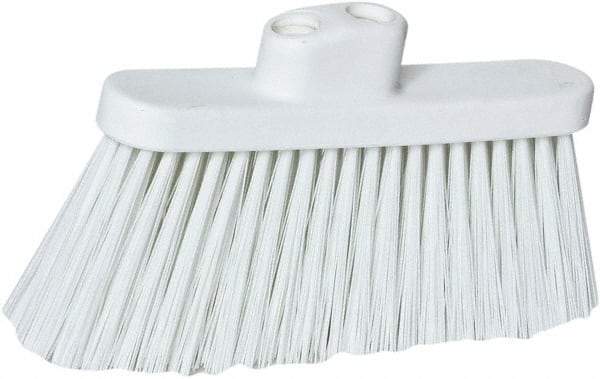 PRO-SOURCE - 10" Wide, White Polypropylene Bristles, Angled Broom - Threaded Handle, 10 Inch Wide Broom, White Bristles, Handle Sold Separately - Americas Tooling