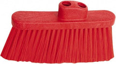 PRO-SOURCE - 10" Wide, Red Polypropylene Bristles, Angled Broom - Threaded Handle, 10 Inch Wide Broom, Red Bristles, Handle Sold Separately - Americas Tooling