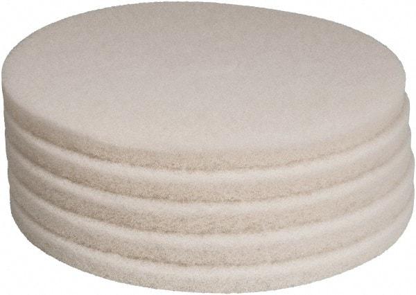 PRO-SOURCE - Polishing Pad - 19" Machine, White Pad, Polyester - Americas Tooling