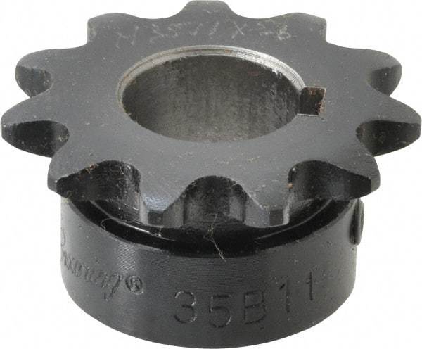 Browning - 11 Teeth, 3/8" Chain Pitch, Chain Size 35, Finished Bore Sprocket - 5/8" Bore Diam, 1.331" Pitch Diam, 1-1/2" Outside Diam - Americas Tooling