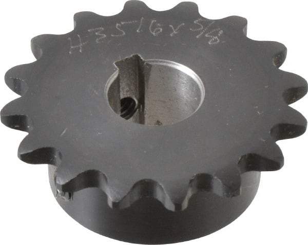 Browning - 16 Teeth, 3/8" Chain Pitch, Chain Size 35, Finished Bore Sprocket - 5/8" Bore Diam, 1.922" Pitch Diam, 2.11" Outside Diam - Americas Tooling