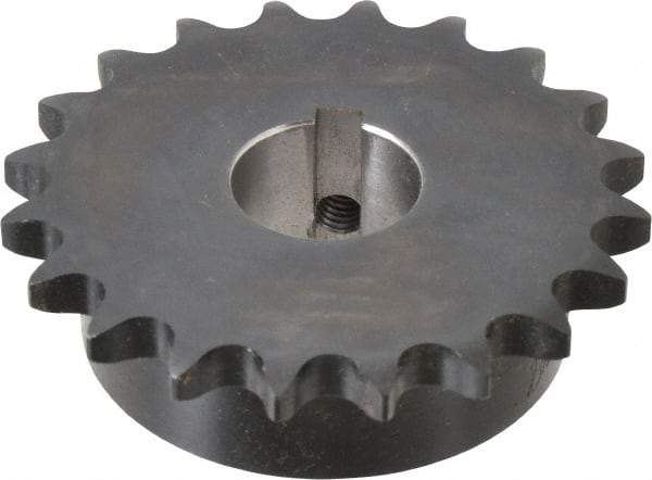 Browning - 20 Teeth, 1/2" Chain Pitch, Chain Size 40, Finished Bore Sprocket - 1" Bore Diam, 3.196" Pitch Diam, 3.45" Outside Diam - Americas Tooling