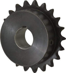 Browning - 21 Teeth, 1/2" Chain Pitch, Chain Size 40, Finished Bore Sprocket - 1" Bore Diam, 3.355" Pitch Diam, 3.62" Outside Diam - Americas Tooling