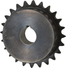 Browning - 24 Teeth, 1/2" Chain Pitch, Chain Size 40, Finished Bore Sprocket - 1" Bore Diam, 3.831" Pitch Diam, 4.1" Outside Diam - Americas Tooling