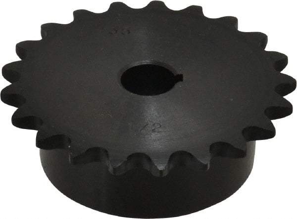 Browning - 21 Teeth, 3/8" Chain Pitch, Chain Size 35, Finished Bore Sprocket - 1/2" Bore Diam, 2.516" Pitch Diam, 2.7" Outside Diam - Americas Tooling