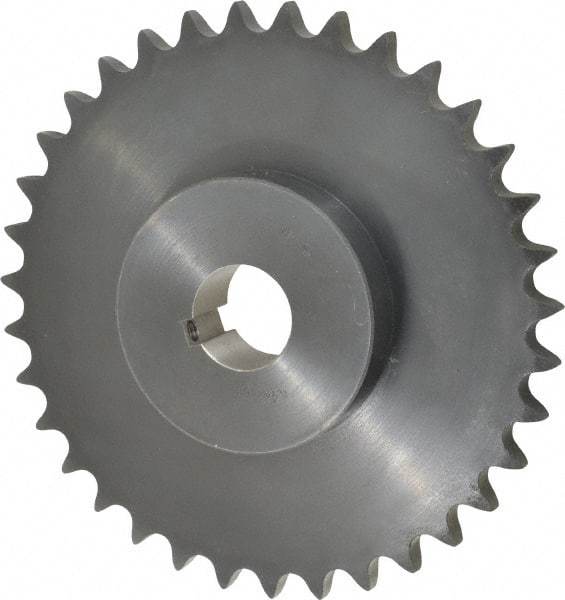 Browning - 35 Teeth, 3/4" Chain Pitch, Chain Size 60, Finished Bore Sprocket - 1-1/2" Bore Diam, 8.367" Pitch Diam, 8.78" Outside Diam - Americas Tooling