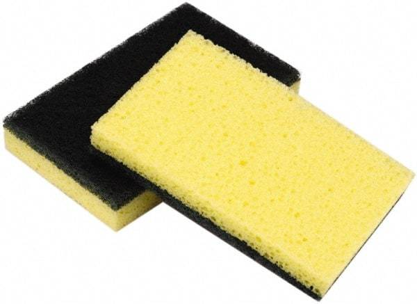 Ability One - 4-5/8" Long x 3" Wide x 3/4" Thick Sponge - Medium-Duty, Yellow/Green - Americas Tooling