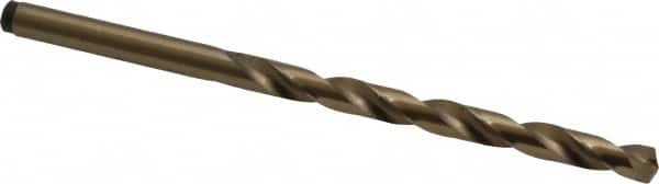 Precision Twist Drill - #5 135° Cobalt Jobber Drill - Oxide/Gold Finish, Right Hand Cut, Spiral Flute, Straight Shank, 3-3/4" OAL, Split Point - Americas Tooling