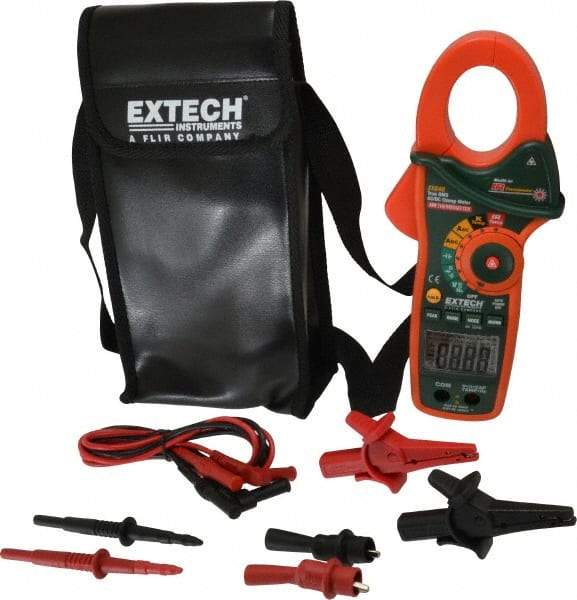 Extech - EX840, CAT IV, Digital True RMS Auto Ranging Clamp Meter with 1.7" Clamp On Jaws - 1000 VAC/VDC, 1000 AC/DC Amps, Measures Voltage, Capacitance, Continuity, Frequency, Resistance, Temperature - Americas Tooling