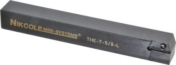 NIKCOLE MINI-SYSTEMS - External Thread, 5" OAL, Left Hand Indexable Grooving Cutoff Toolholder - 5/8" Shank Height x 5/8" Shank Width, GIE Insert Style, THE Toolholder Style, Series Mini-Systems - Americas Tooling