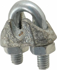 Value Collection - 1/16" Wire Rope U-Bolt Clip - 1030 Malleable Iron, Zinc Plated - Americas Tooling