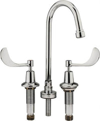 Speakman - Wrist Blade Handle, Wide Spread Bathroom Faucet - Two Handle, No Drain, Gooseneck Spout - Americas Tooling