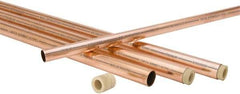 Mueller Industries - 10' Long, 1/2" OD x 3/8" ID, Grade C12200 Copper Nitrogenized Tube - 0.035" Wall Thickness, 0.198 Ft/Lb - Americas Tooling