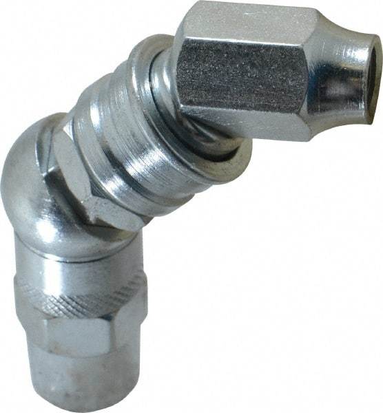 PRO-LUBE - 7,000 Operating psi, 3-1/2" Long, 1/8 Thread, Zinc Plated Grease Gun Coupler - NPT Thread - Americas Tooling