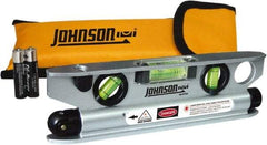 Johnson Level & Tool - 1 Beam 100' Max Range Torpedo Laser Level - Red Beam, 1/8" at 50' Accuracy, 7-1/2" Long x 2" Wide x 3/4" High, Battery Included - Americas Tooling