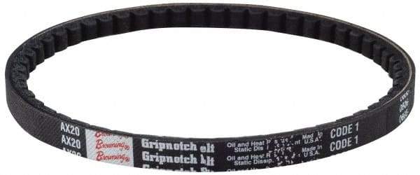 Browning - Section AX, 1/2" Wide, 86" Outside Length, Gripnotch V-Belt - Rubber Compound, Gripnotch, No. AX86 - Americas Tooling