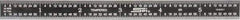 SPI - 6" Long, 1/100, 1/64, 1/32, 1/10" Graduation, Flexible Steel Rule - 5R Graduation Style, 1/2" Wide, Black, Black Chrome Finish - Americas Tooling