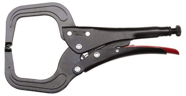 Proto - 11-3/16" OAL C-Clamp Locking Pliers - 15/32" Jaw Width, 3-45/64" Jaw Depth, 3-15/16" Jaw Opening, Standard Handle - Americas Tooling