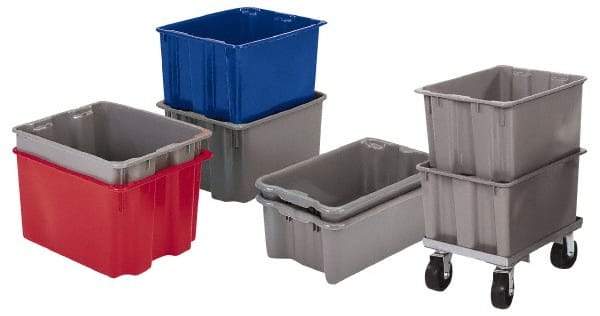 LEWISBins+ - 2.3 Cu Ft, 70 Container, 300 Stack Lb Load Capacity Blue Polyethylene Tote Container - Stacking, Nesting, 28.4" Long x 18.7" Wide x 10-1/2" High - Americas Tooling