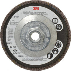 3M - 4-1/2" 60 Grit 5/8-11 Center Hole Type 29 Zirconia Alumina Flap Disc - Americas Tooling