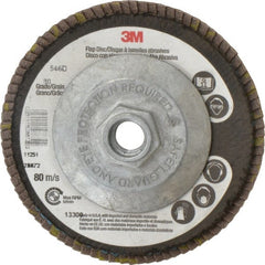 3M - 4-1/2" 80 Grit 5/8-11 Center Hole Type 29 Zirconia Alumina Flap Disc - Americas Tooling