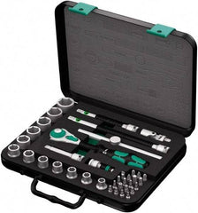 Wera - 38 Piece 3/8" Drive Socket & Bit Set - Comes in Molded Steel Case with High Density Foam Insert - Americas Tooling