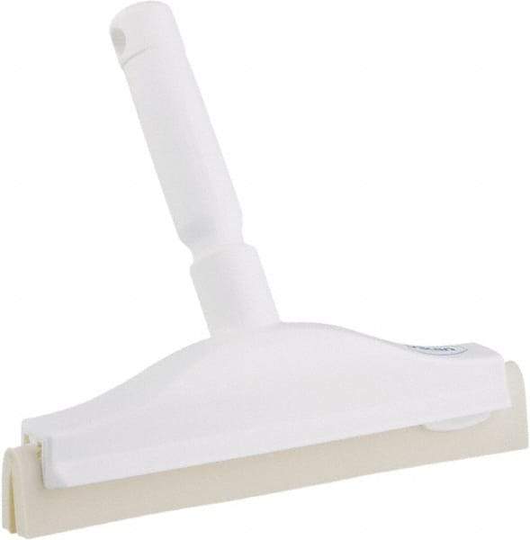 Vikan - 10" Foam Rubber Blade Bench Squeegee - Double Edge, White, Plastic Holder - Americas Tooling